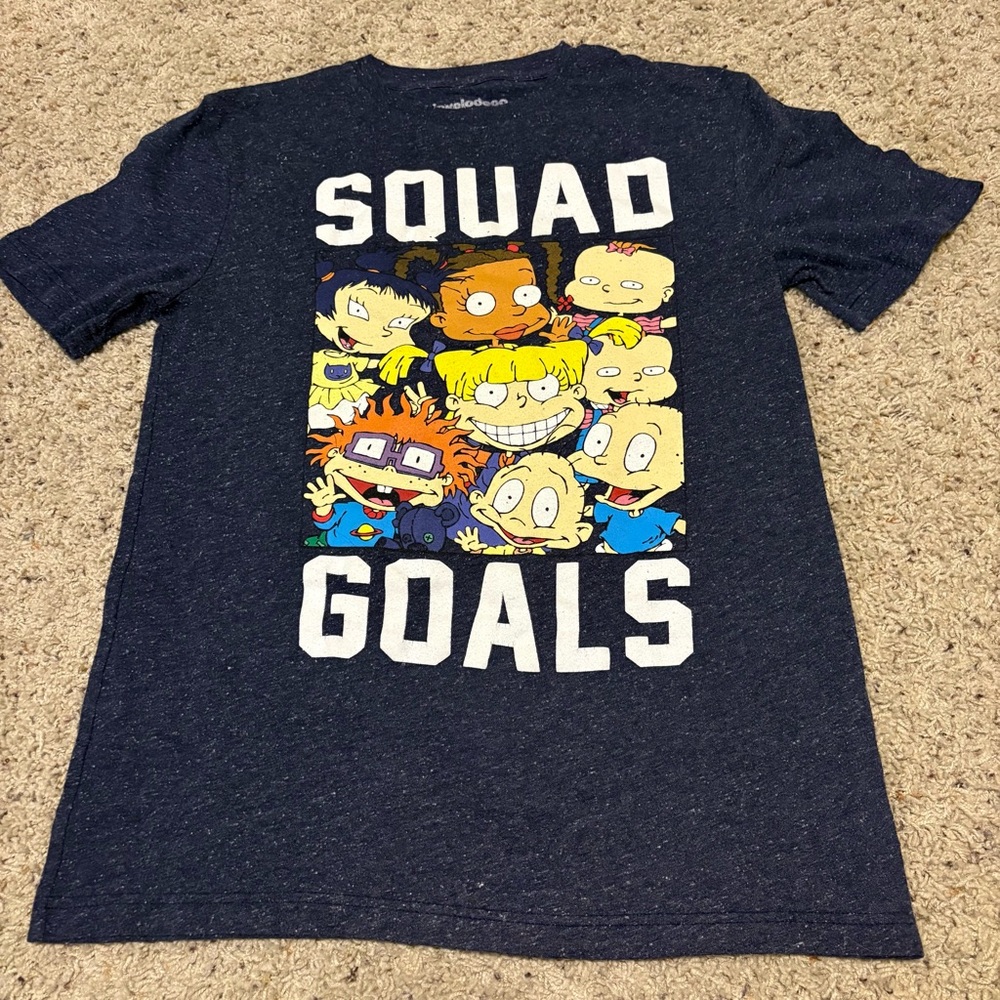 Nickelodeon Men’s Navy Blue Rugrats 'Squad Goals' T-Shirt Pre-Owned Small